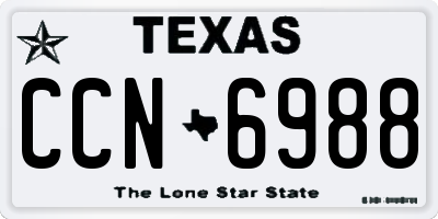 TX license plate CCN6988