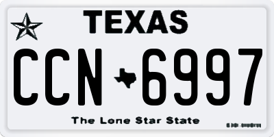 TX license plate CCN6997