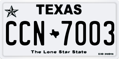 TX license plate CCN7003