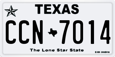 TX license plate CCN7014