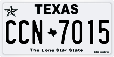TX license plate CCN7015
