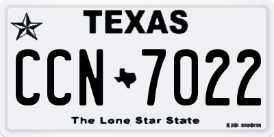 TX license plate CCN7022
