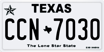TX license plate CCN7030