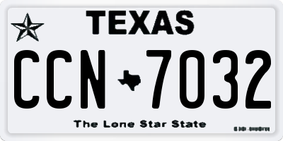 TX license plate CCN7032