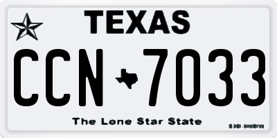 TX license plate CCN7033