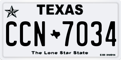 TX license plate CCN7034