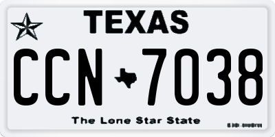 TX license plate CCN7038
