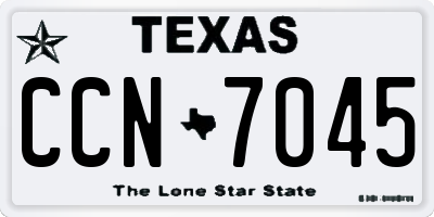 TX license plate CCN7045