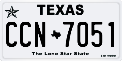 TX license plate CCN7051