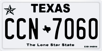 TX license plate CCN7060