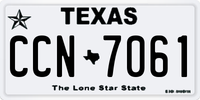 TX license plate CCN7061
