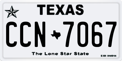 TX license plate CCN7067