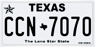 TX license plate CCN7070
