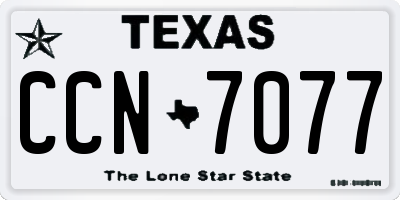 TX license plate CCN7077