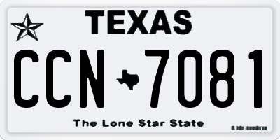 TX license plate CCN7081