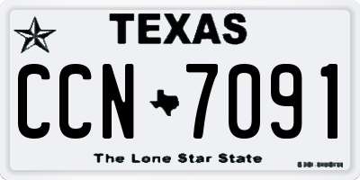 TX license plate CCN7091