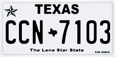 TX license plate CCN7103