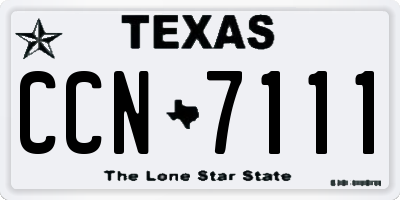 TX license plate CCN7111