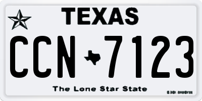 TX license plate CCN7123