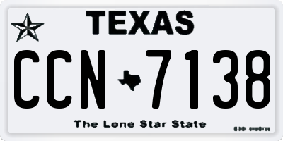 TX license plate CCN7138