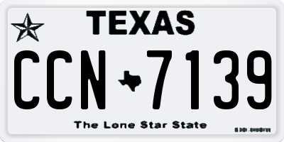 TX license plate CCN7139