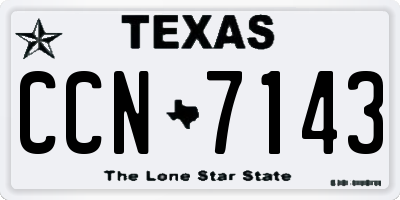 TX license plate CCN7143
