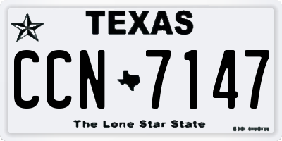 TX license plate CCN7147