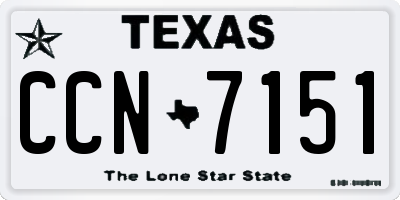 TX license plate CCN7151