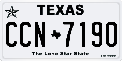 TX license plate CCN7190