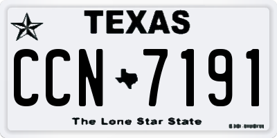 TX license plate CCN7191