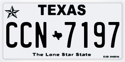 TX license plate CCN7197