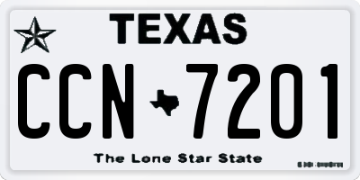 TX license plate CCN7201