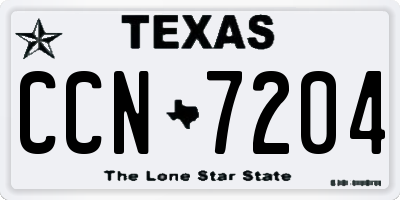 TX license plate CCN7204
