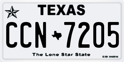 TX license plate CCN7205