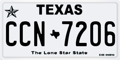 TX license plate CCN7206
