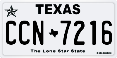 TX license plate CCN7216