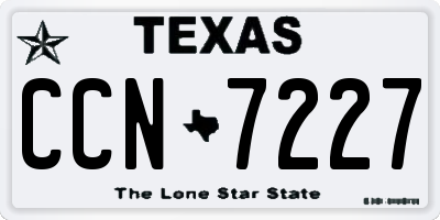 TX license plate CCN7227