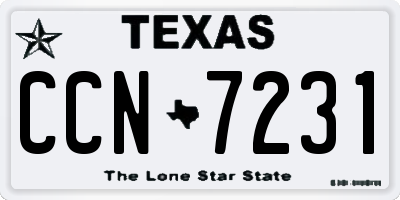 TX license plate CCN7231