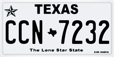 TX license plate CCN7232