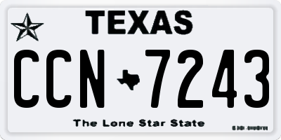 TX license plate CCN7243