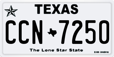TX license plate CCN7250