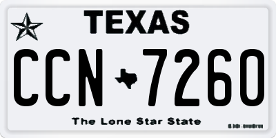 TX license plate CCN7260