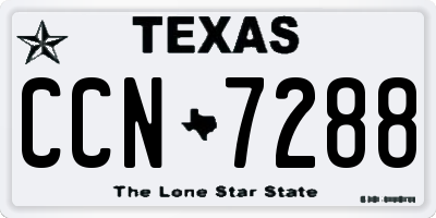 TX license plate CCN7288