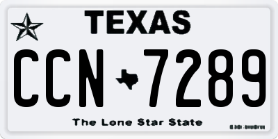 TX license plate CCN7289