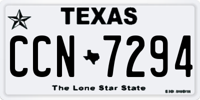 TX license plate CCN7294
