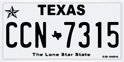 TX license plate CCN7315