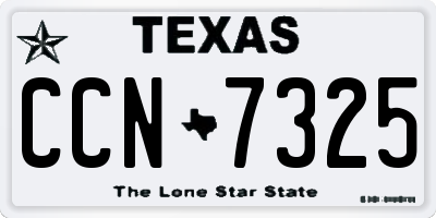 TX license plate CCN7325