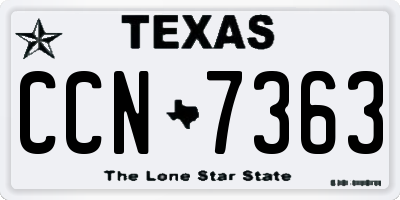 TX license plate CCN7363