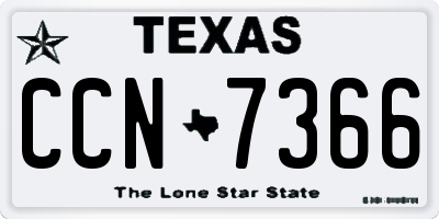 TX license plate CCN7366