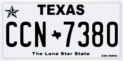 TX license plate CCN7380